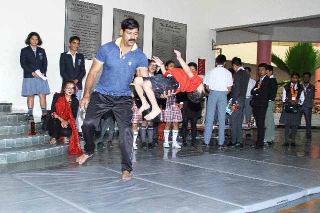  Gymanstics display – Our students are trained for Gymnastics by Ex-Army Officer and National Medallist Mr. Deepak Phalke.